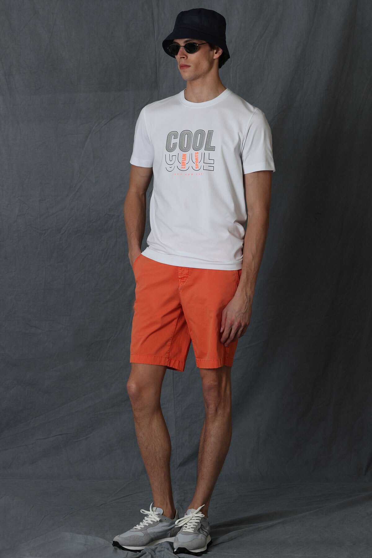 Zegler Sports Men's Chino Shorts Slim Fit Orange - LUFIAN