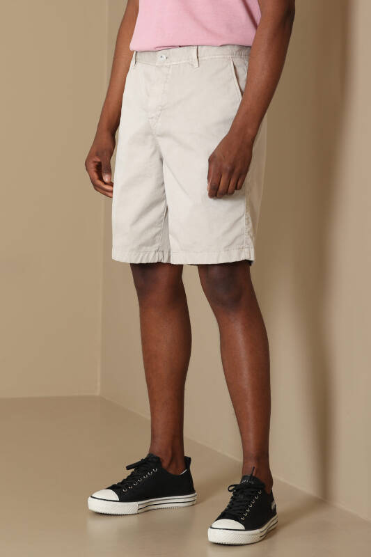 Zegler Sports Mens Chino Shorts Slım Fıt Beıge - 2