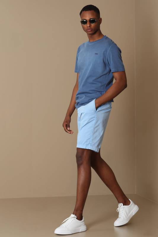 Zegler Sports Mens Chino Shorts Slım Fıt Blue - 3