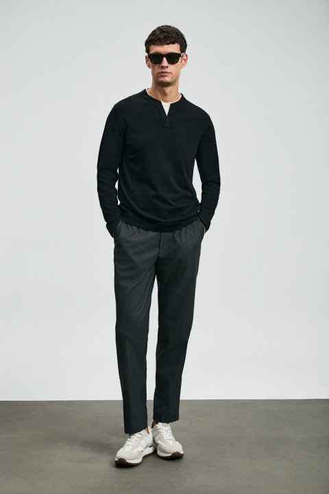 Zen Men's Sweater Black - LUFIAN