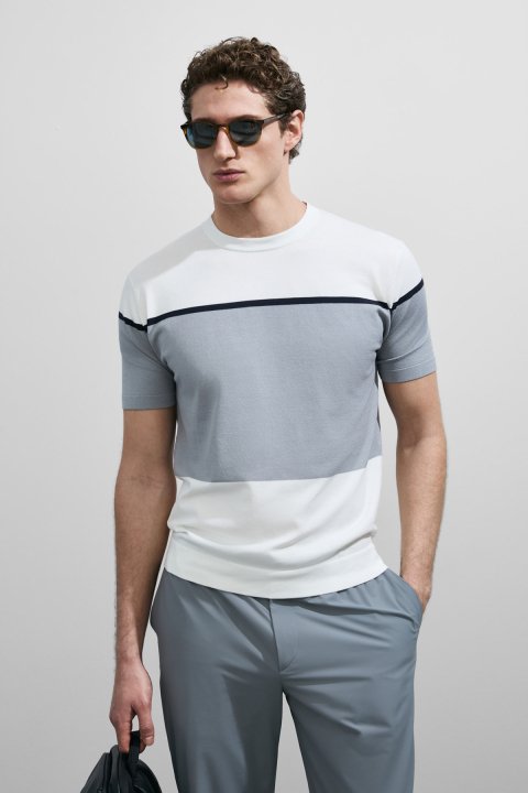 Enzo Men's Modal Blend Sweater Off White - Lufian (1)