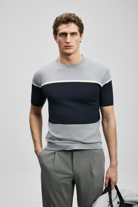 Enzo Men's Modal Blend Sweater Light Grey - Lufian