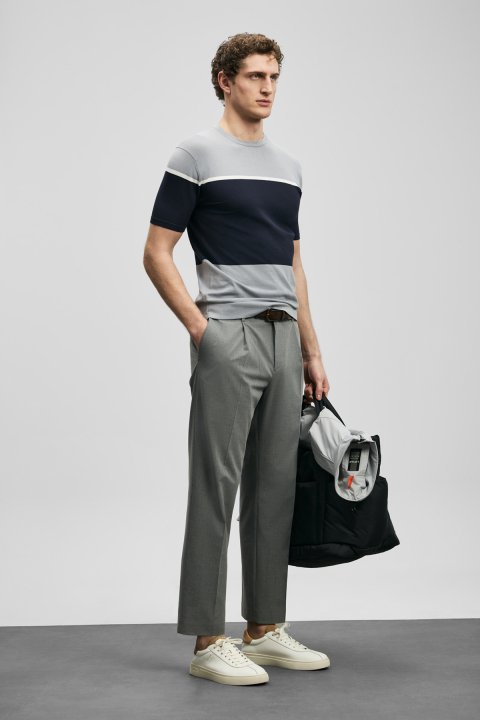 Enzo Men's Modal Blend Sweater Light Grey - Lufian (1)