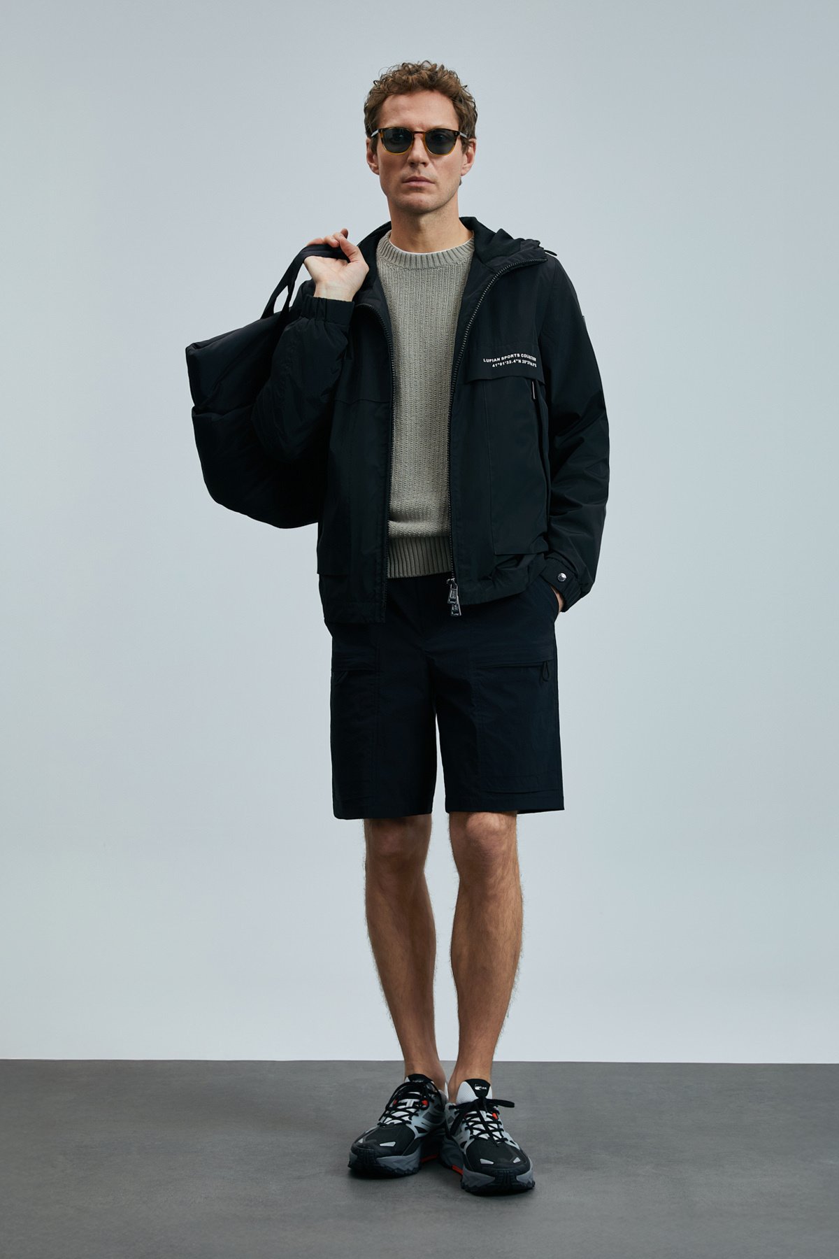 Erdem Erkek Spor Şort Regular Fit Siyah - Lufian