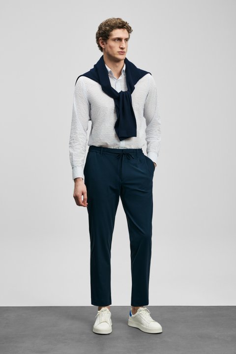 Eron Smart Erkek Chino Pantolon Slim Fit Lacivert - Lufian