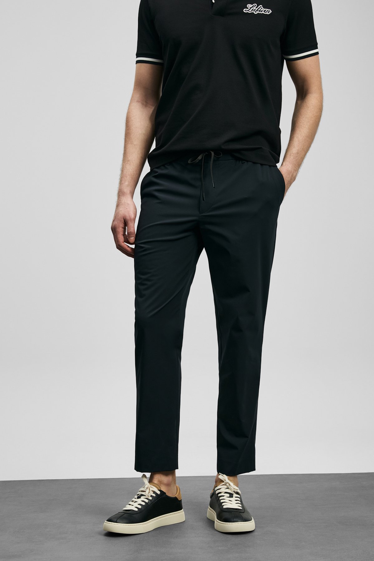 Smart Mens Chino Pants Slım Fıt Black - Lufian (1)