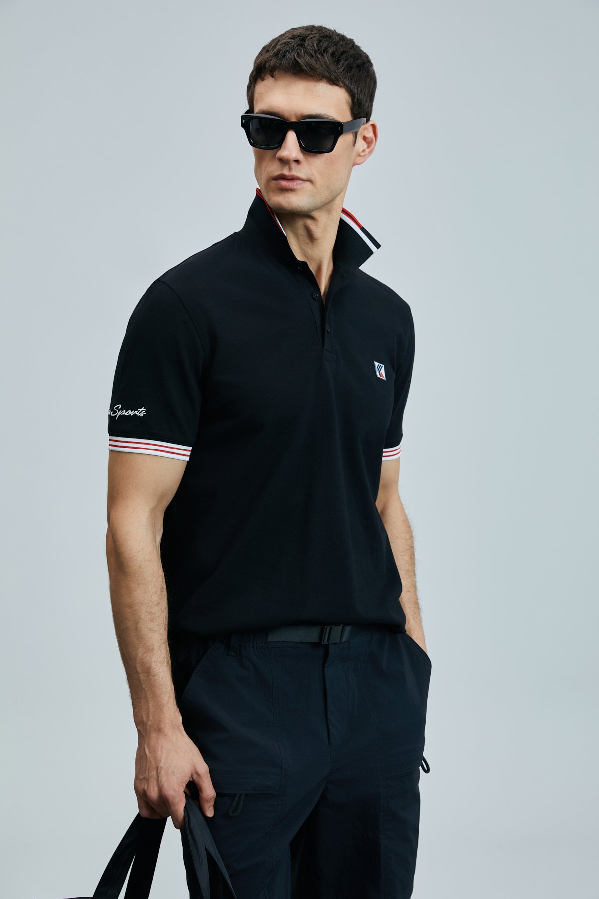 Eros Smart Mens Polo T - Shirt Black - Lufian (1)