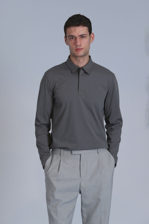 Evan Erkek Uzun Kol Tişört Nefti Yeşil - Lufian