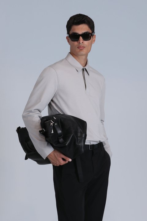 Evan Erkek Uzun Kol Tişört Taş - Lufian