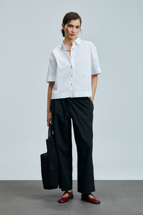 Fama Kadın Pamuklu Gömlek Ekru - Lufian (1)