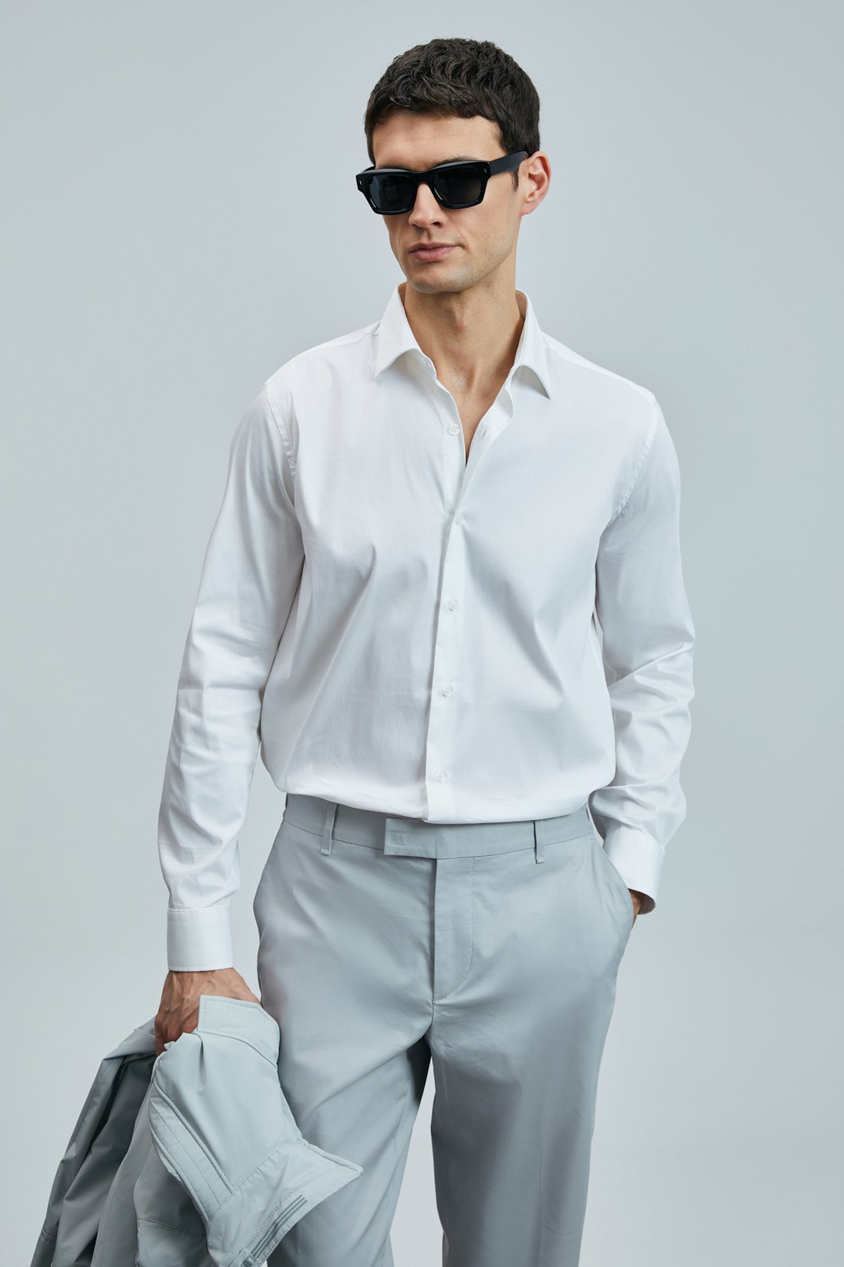 Farem Erkek Basic Gömlek Regular Fit Beyaz - Lufian (1)