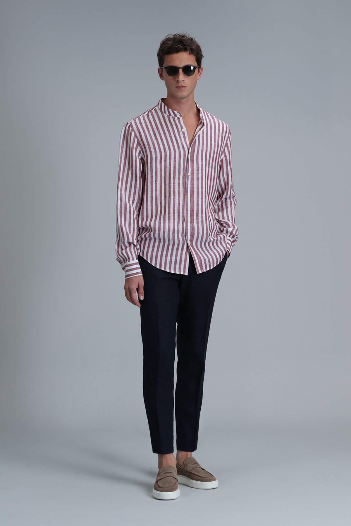 Fast Erkek Basic Gömlek Comfort Fit Bordo - Lufian (1)