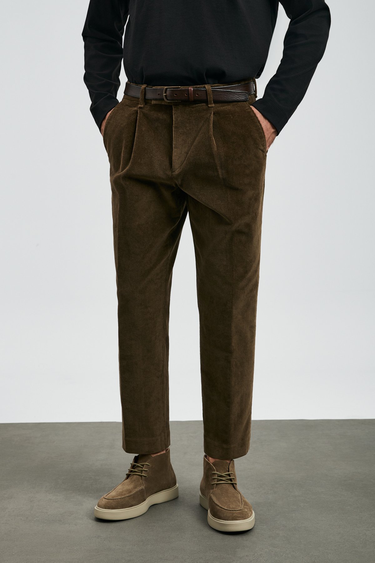 Federıc Kadife Erkek Chino Pantolon Comfort Fit Deve Tüyü - Lufian (1)