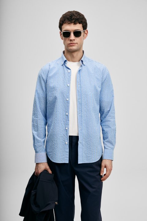 Federico Men's Basic Shirt Regular Fit Blue - Lufian (1)