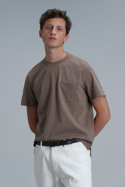 Felıx Modern Graphic T- Shirt Camel - Lufian