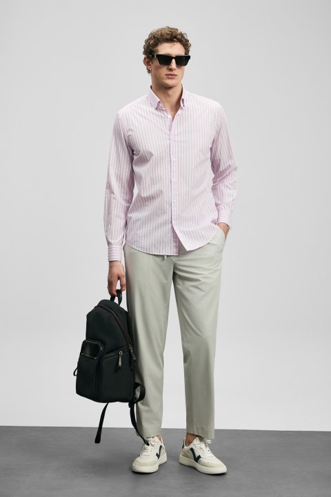 Fenrıc Smart Men's Chino Pants Slim Fit Stone - LUFIAN