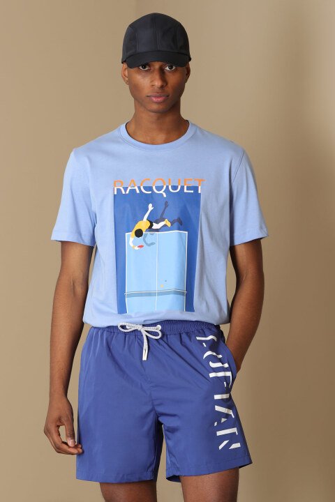 Fenza Modern Graphic T- Shirt Blue - Lufian
