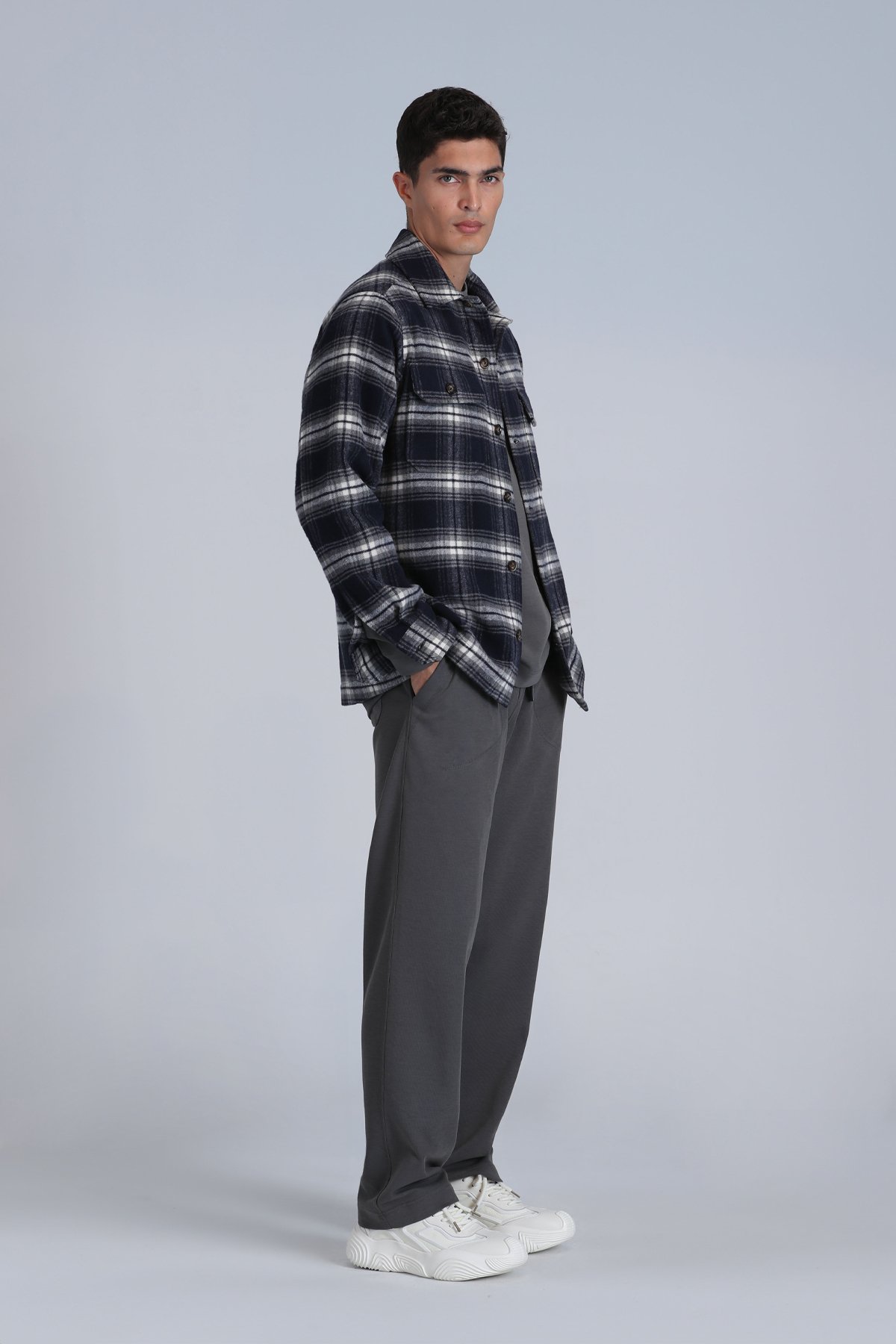 Fera Erkek Basic Gömlek Slim Fit Lacivert - Lufian