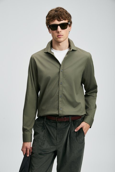 Danıel Men Basic Shirt Regular Fıt Lıght Green - Lufian