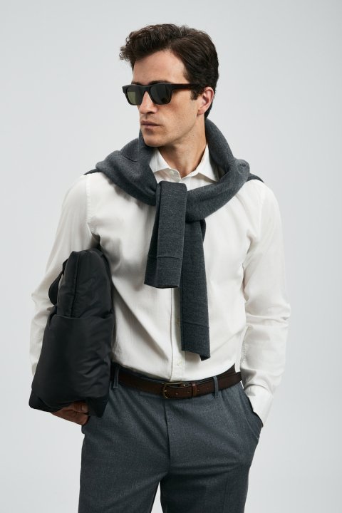 Danıel Men Basic Shirt Regular Fıt Whıte - Lufian