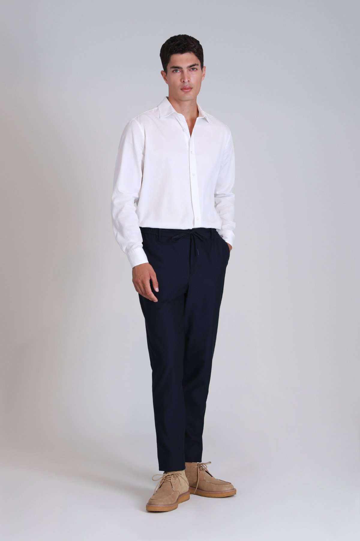 Ferla Erkek Basic Gömlek Slim Fit Beyaz - Lufian (1)