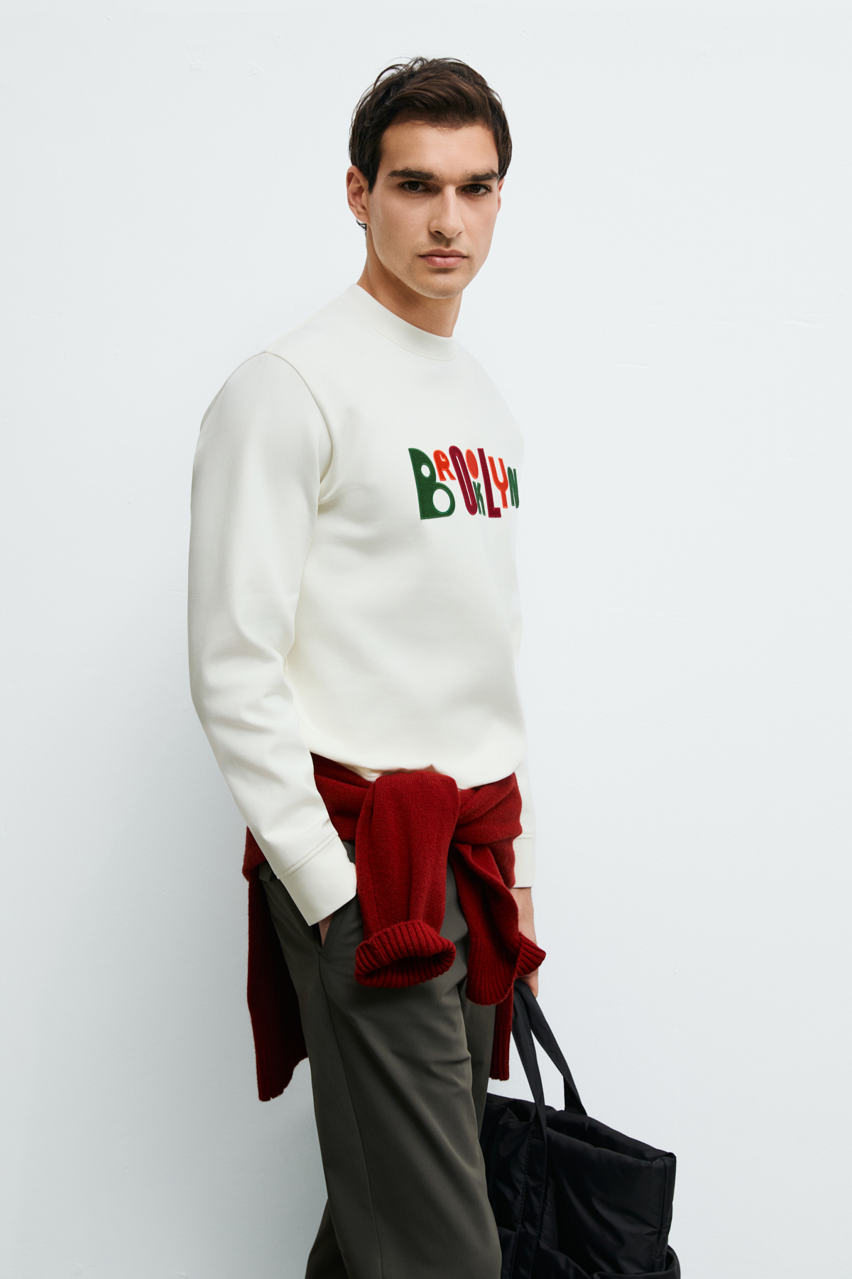 Fınn Erkek Sweatshirt Kırık Beyaz - Lufian