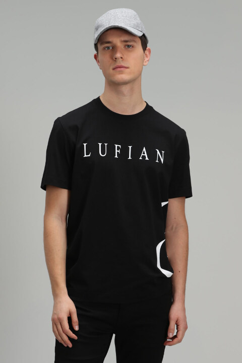 Fınn Modern Grafik T- Shirt Siyah - Lufian