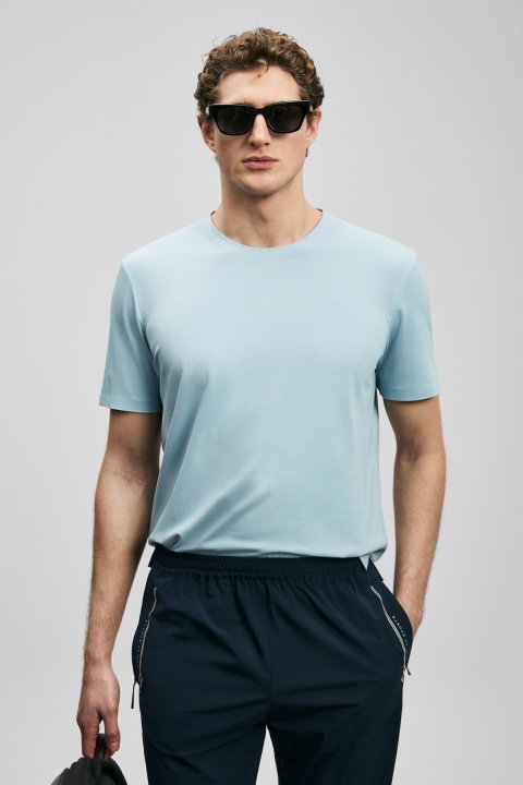 Modern Graphic T- Shirt Lıght Blue - Lufian