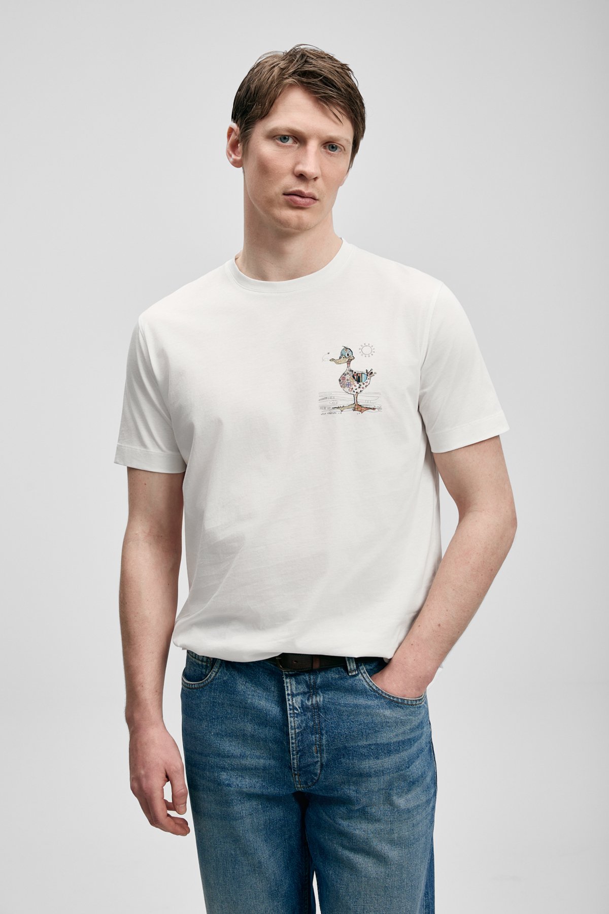 Fınx Modern Grafik T- Shirt Kırık Beyaz - Lufian