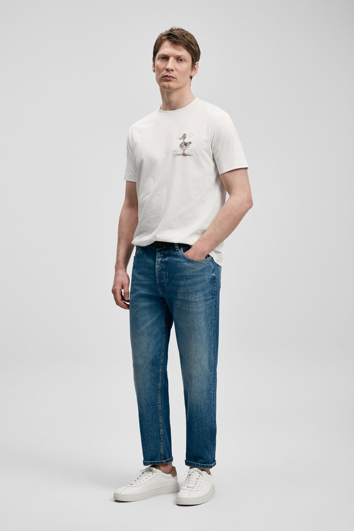 Fınx Modern Grafik T- Shirt Kırık Beyaz - Lufian (1)