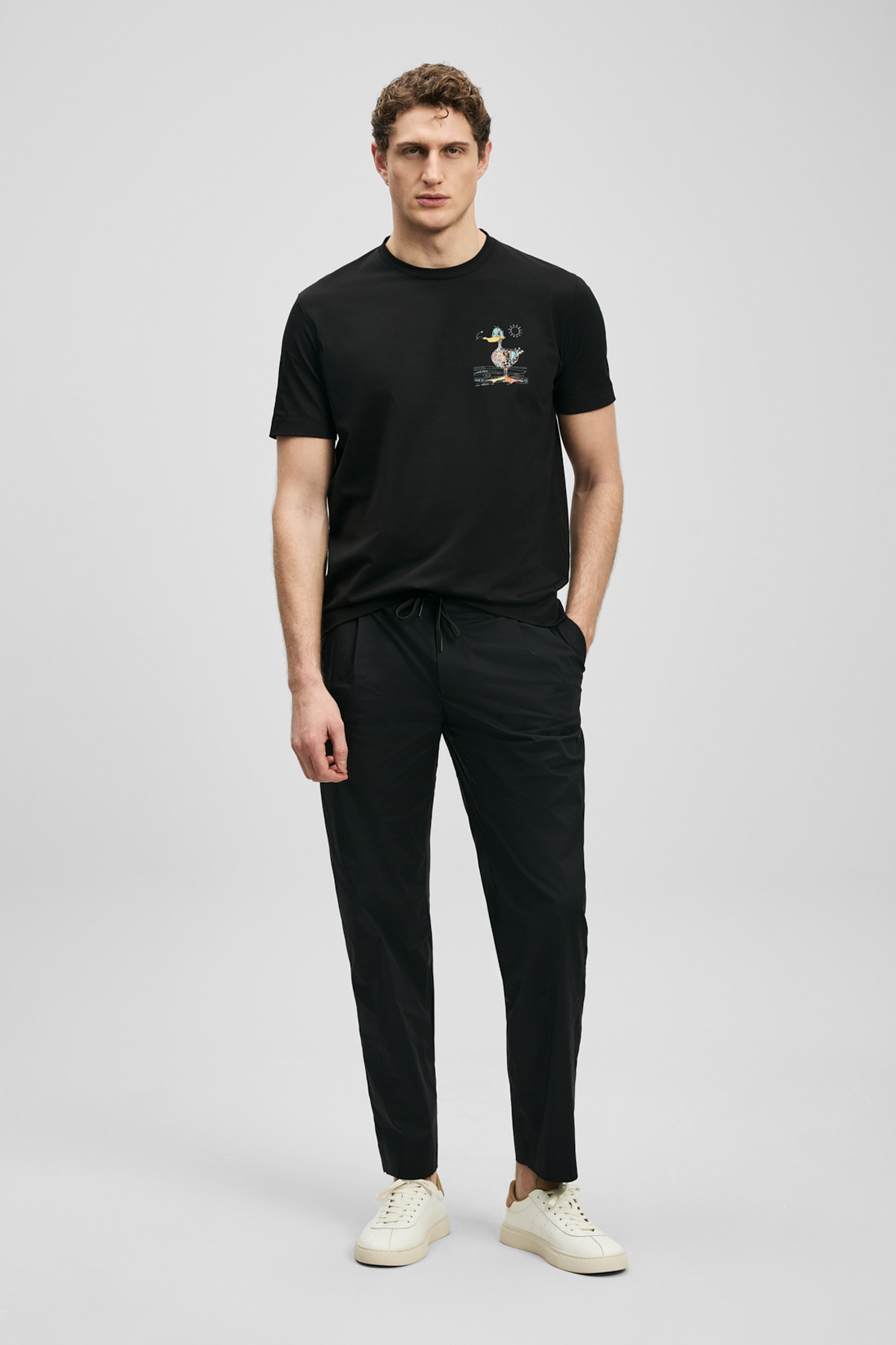 Fınx Modern Grafik T- Shirt Siyah - Lufian