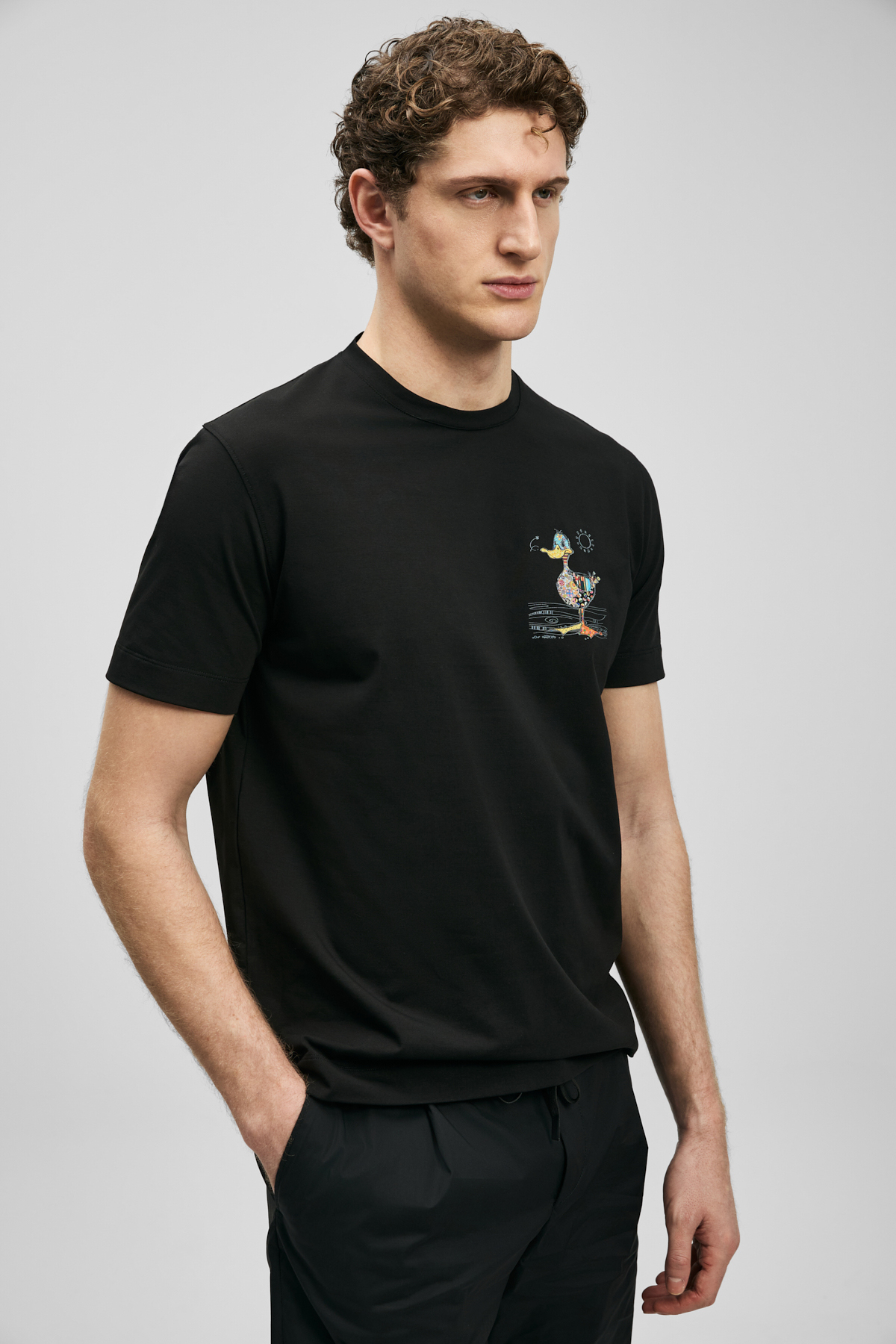 Fınx Modern Grafik T- Shirt Siyah - Lufian (1)