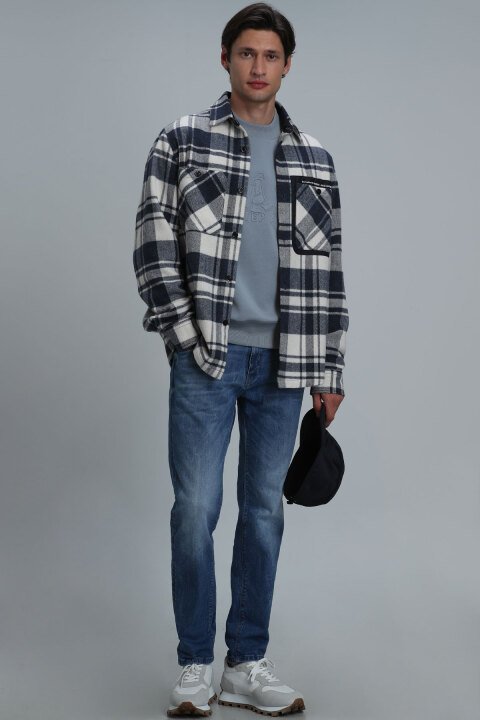 Flash Smart Jean Erkek Pantolon Slim Fit Mavi - Lufian