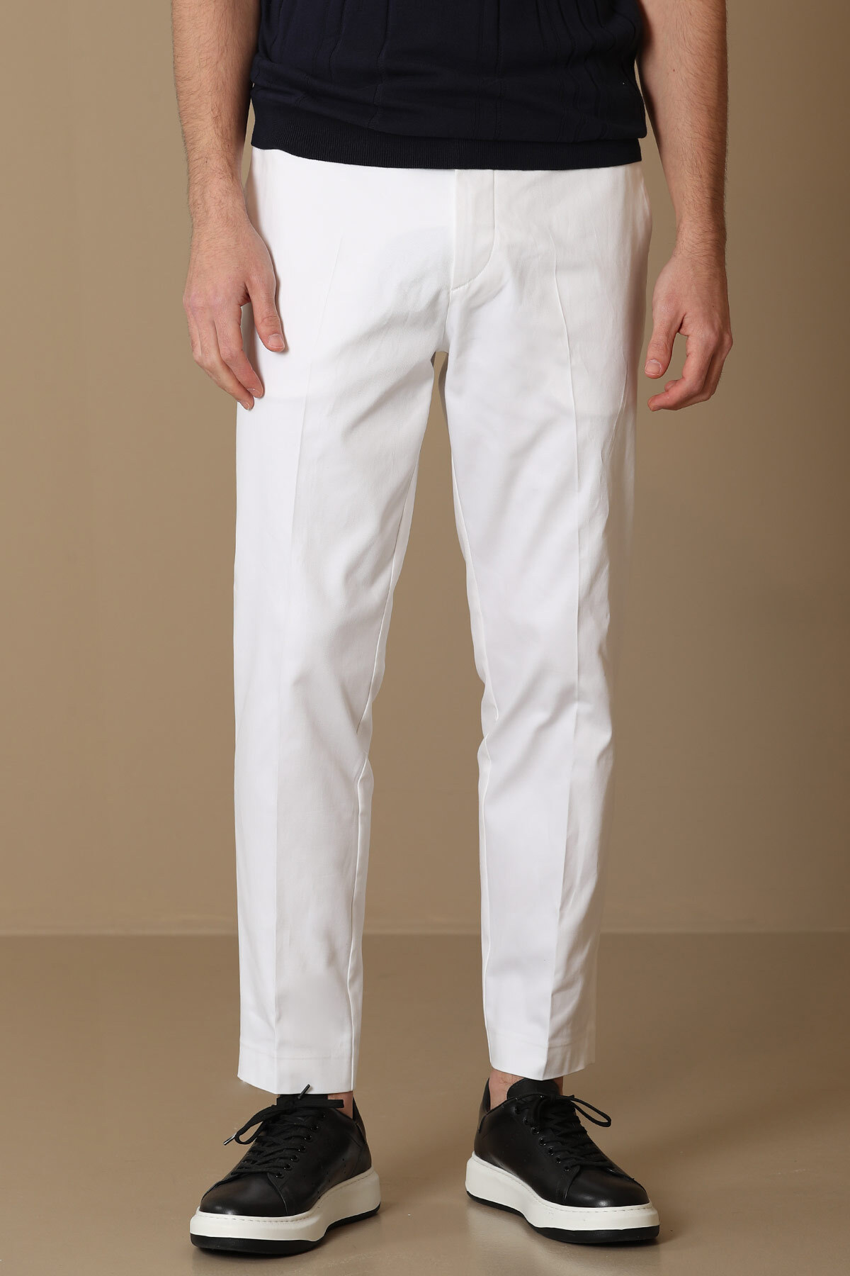 Flor Smart Erkek Chino Pantolon Slim Fit Beyaz
