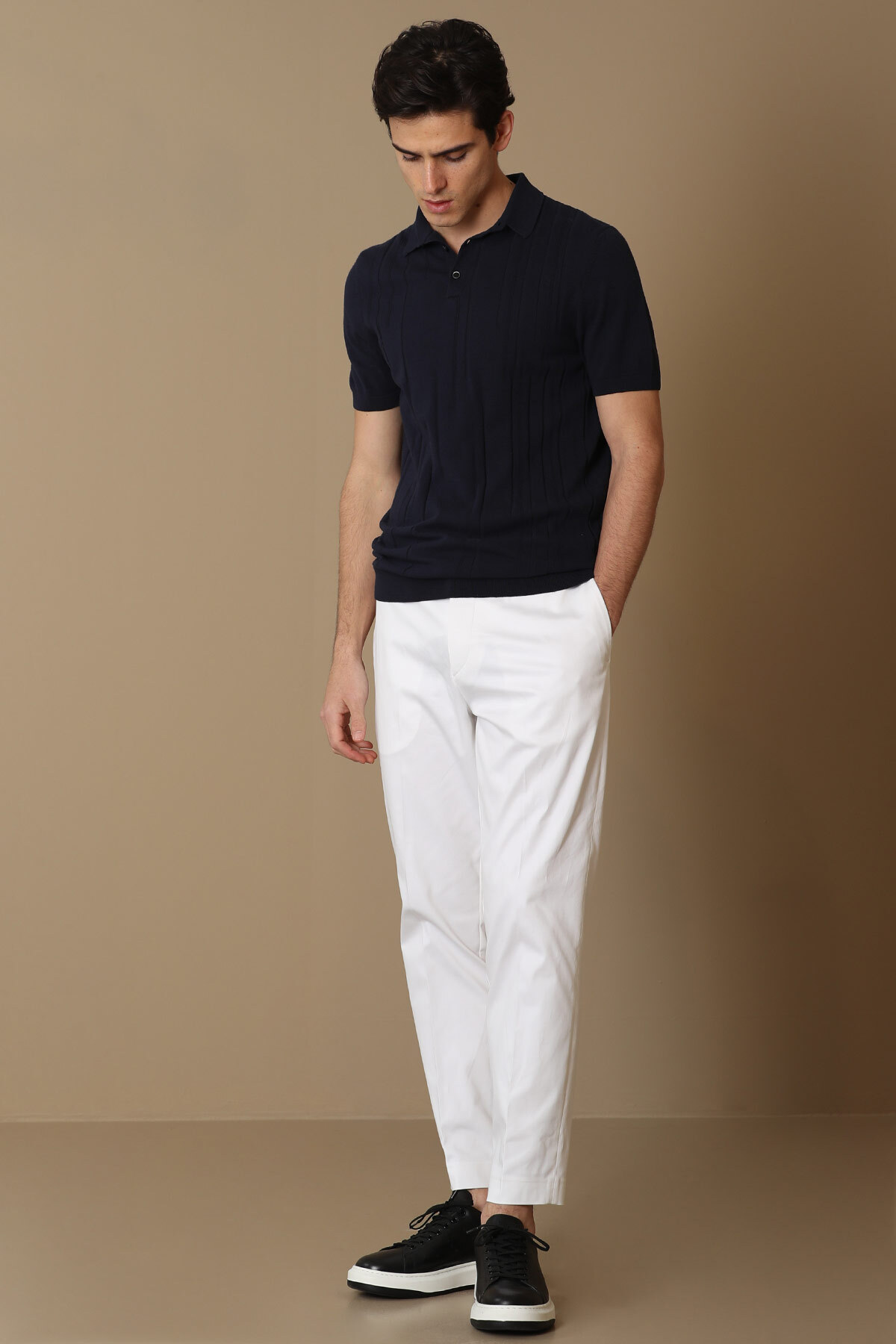 Flor Smart Erkek Chino Pantolon Slim Fit Beyaz