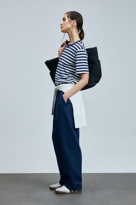 Fobos Kadın Pamuklu T- Shırt Lacivert - Lufian