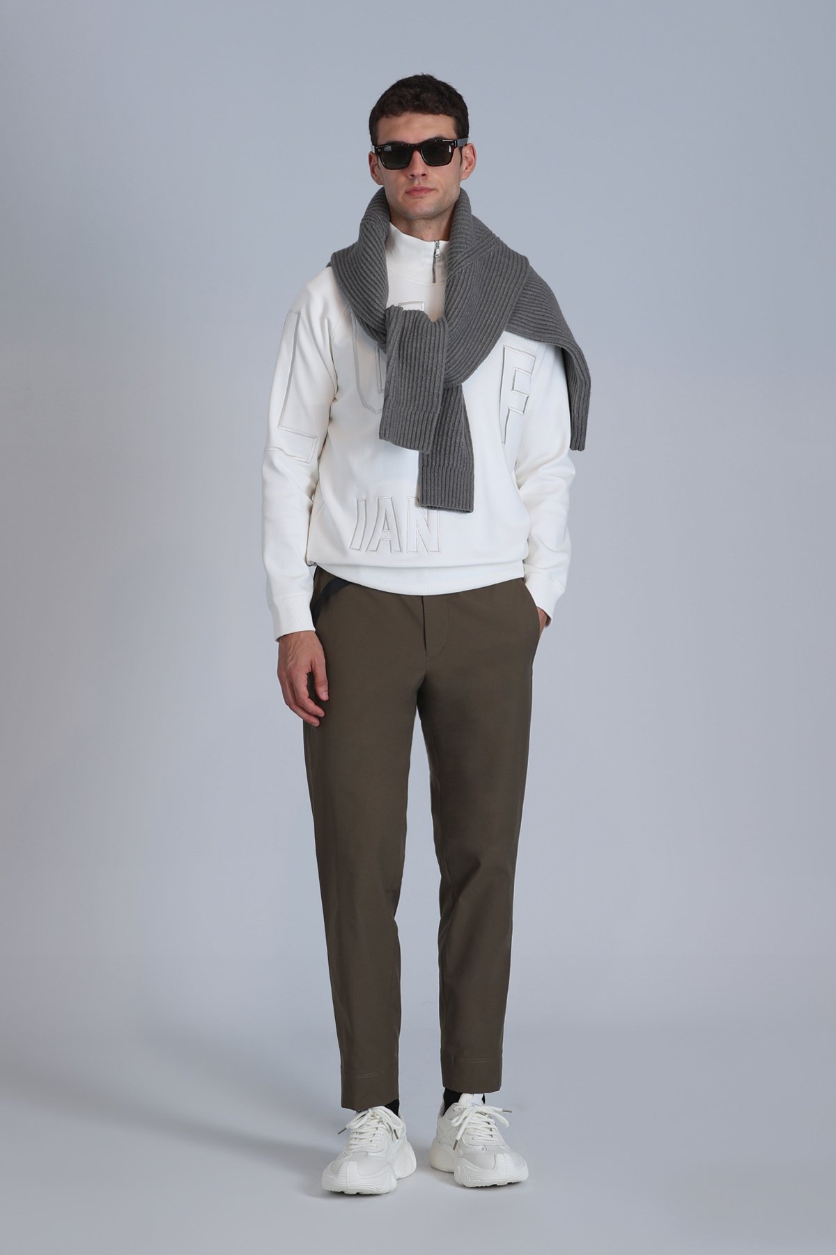 Focus Erkek Sweatshirt Kırık Beyaz - Lufian (1)