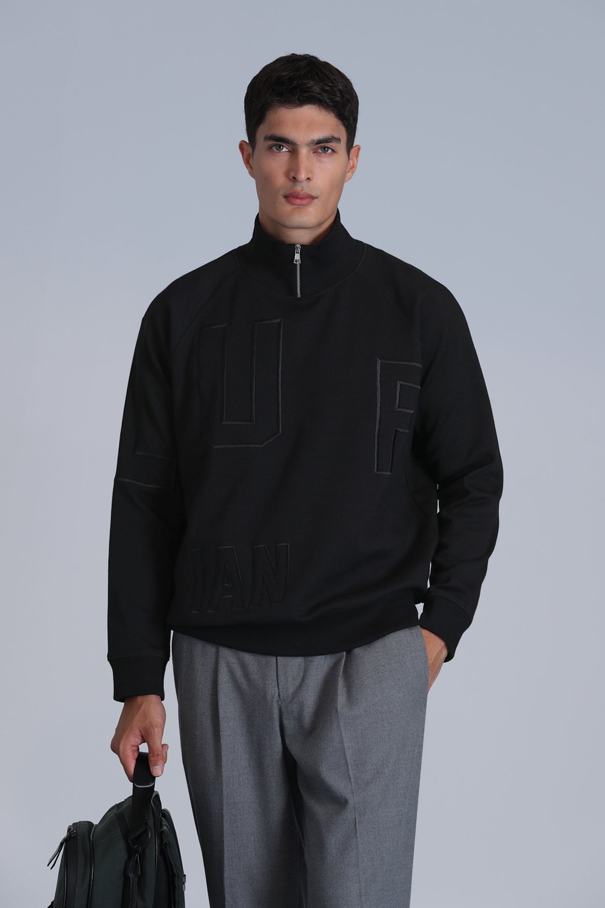 Focus Erkek Sweatshirt Siyah - Lufian