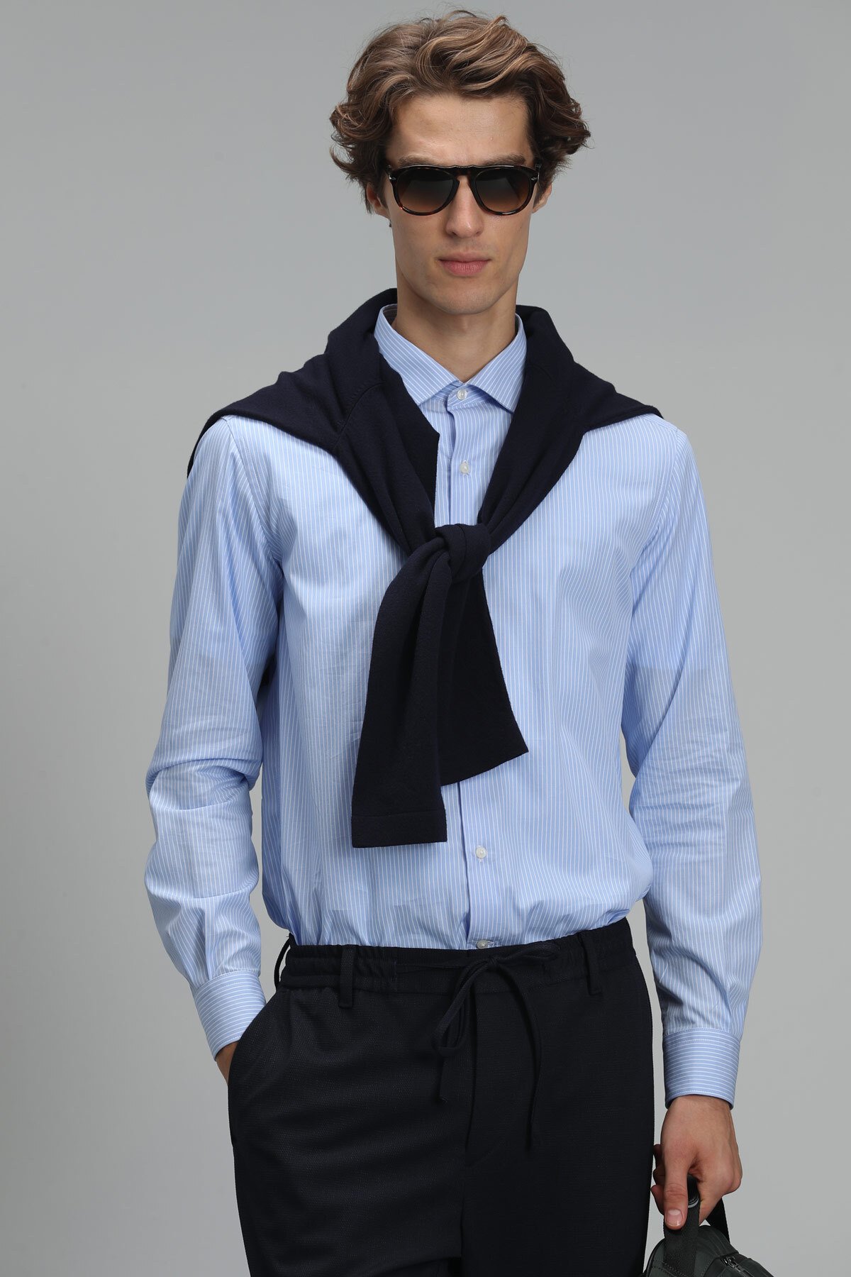 Fore Erkek Basic Gömlek Slim Fit Mavi - Lufian