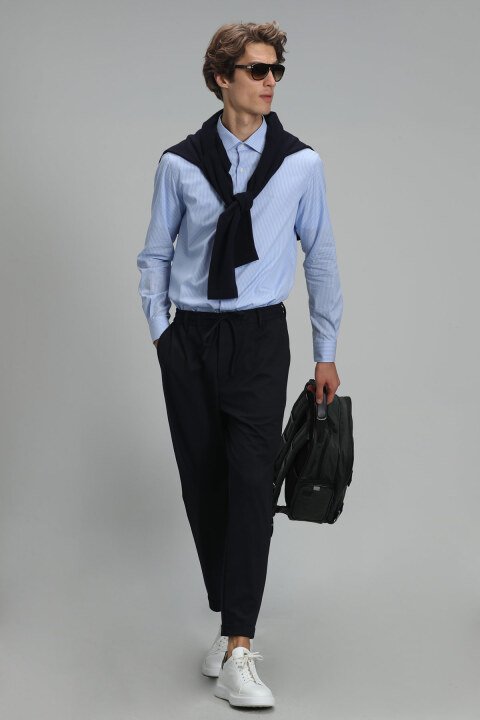 Fore Erkek Basic Gömlek Slim Fit Mavi - Lufian (1)