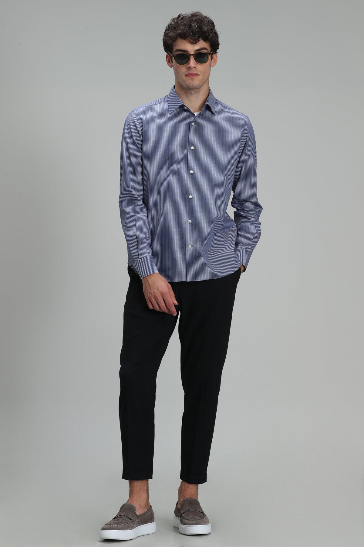 Fore Men Basic Shirt Slım Fıt Navy - Lufian (1)