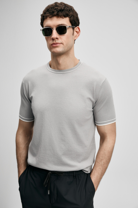 Foster Erkek Coolmax® Kazak Açık Gri - Lufian