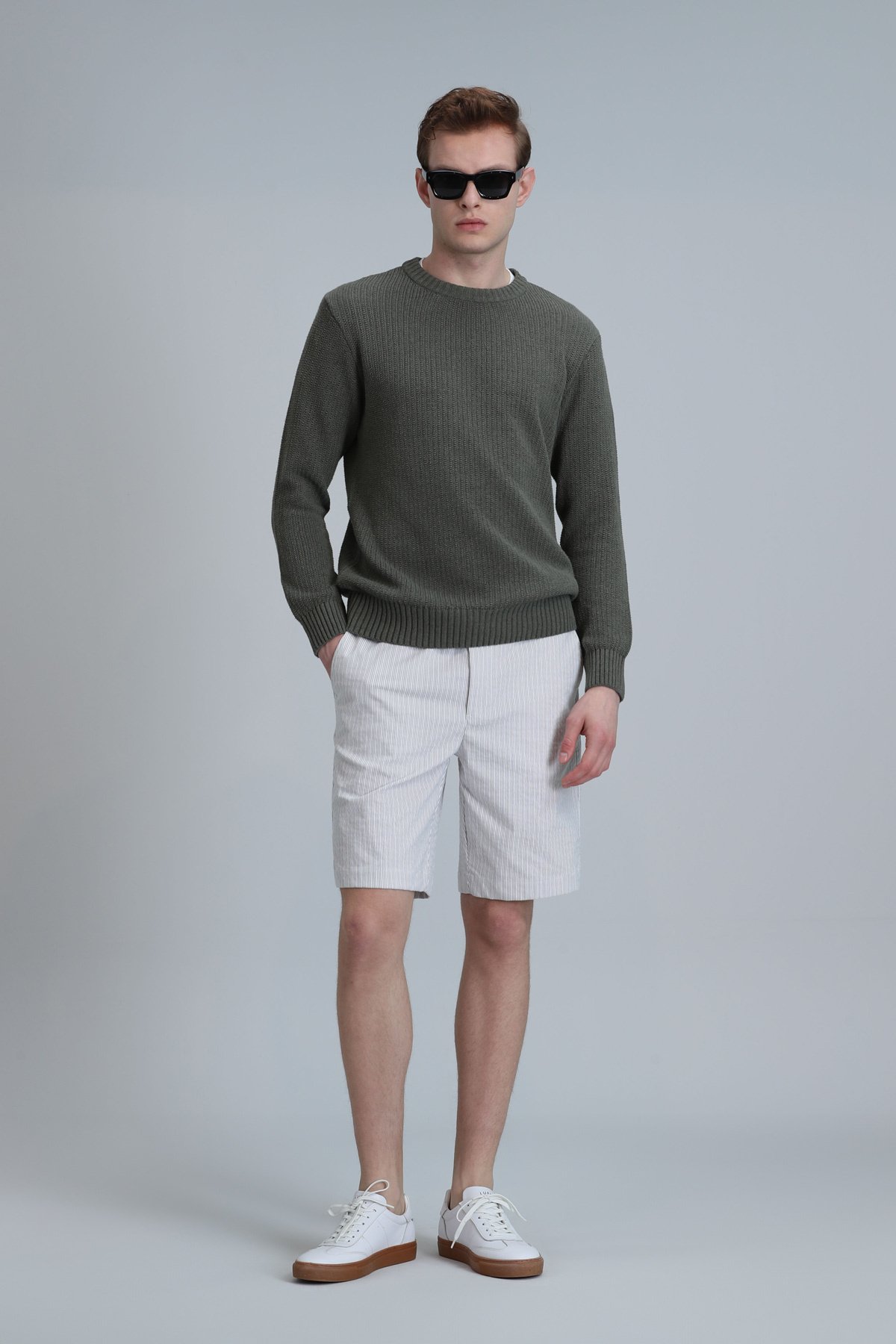 Fral Spor Erkek Chino Şort Slim Fit Bej - Lufian