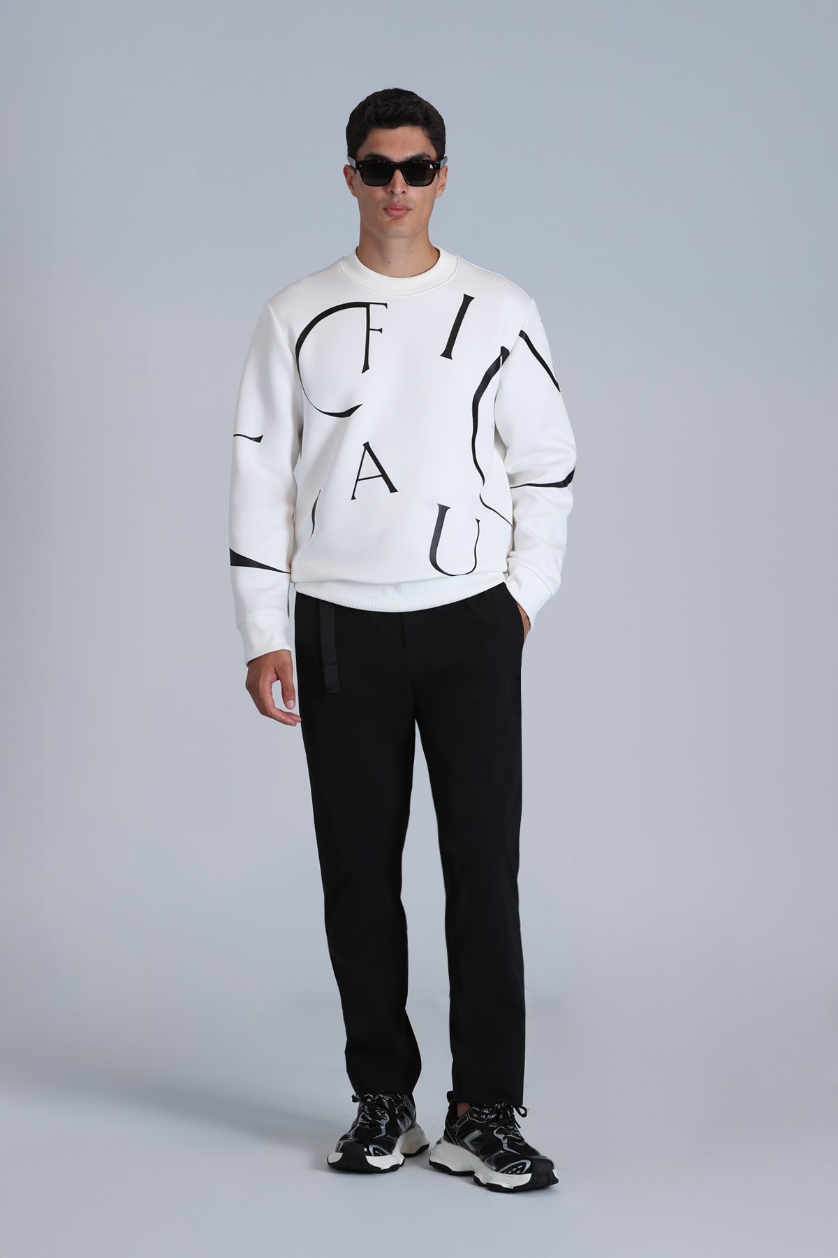 Frank Erkek Sweatshirt Kırık Beyaz - Lufian (1)