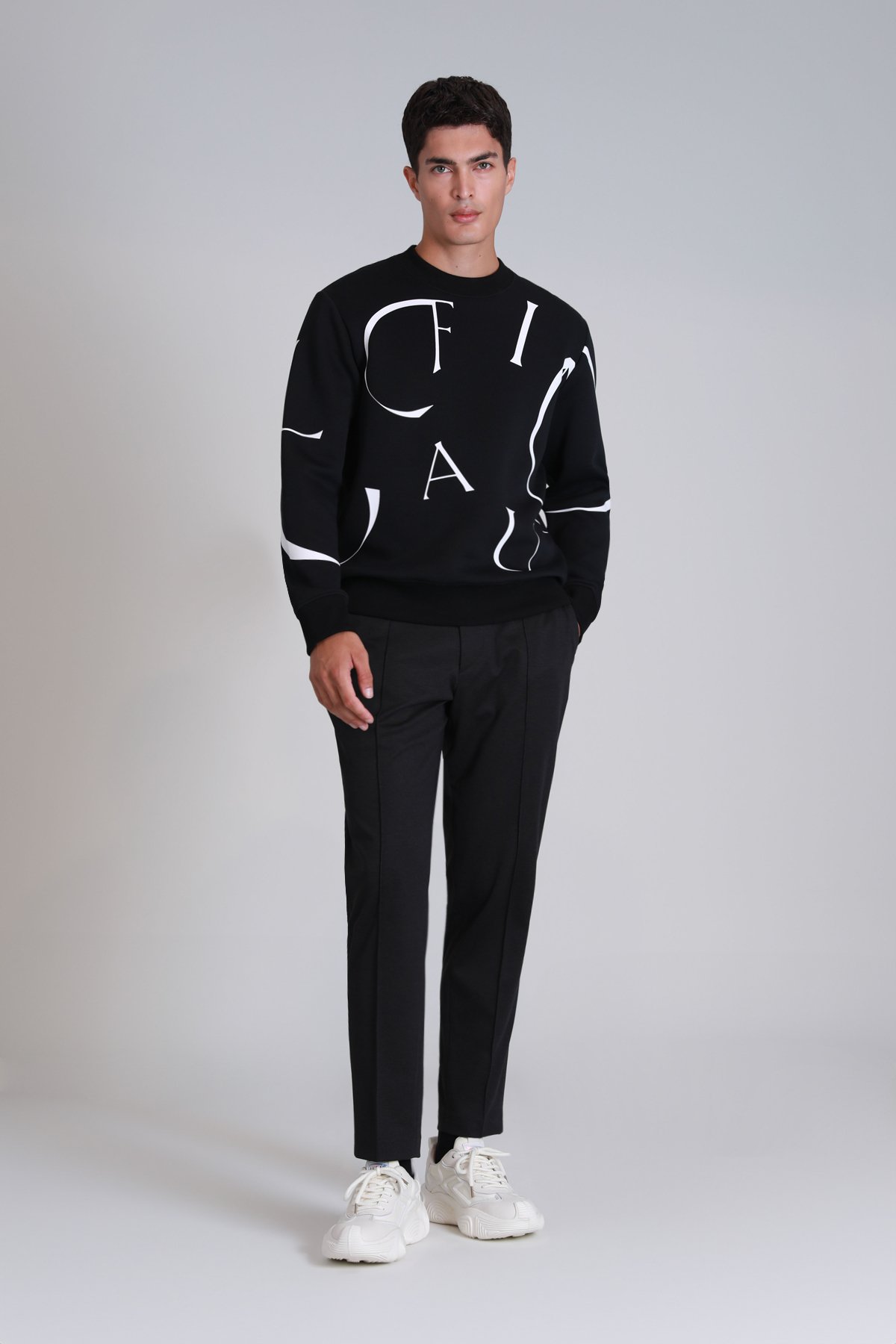 Frank Erkek Sweatshirt Siyah - Lufian (1)