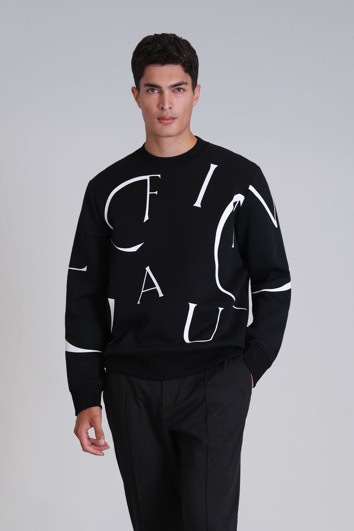 Frank Erkek Sweatshirt Siyah - Lufian