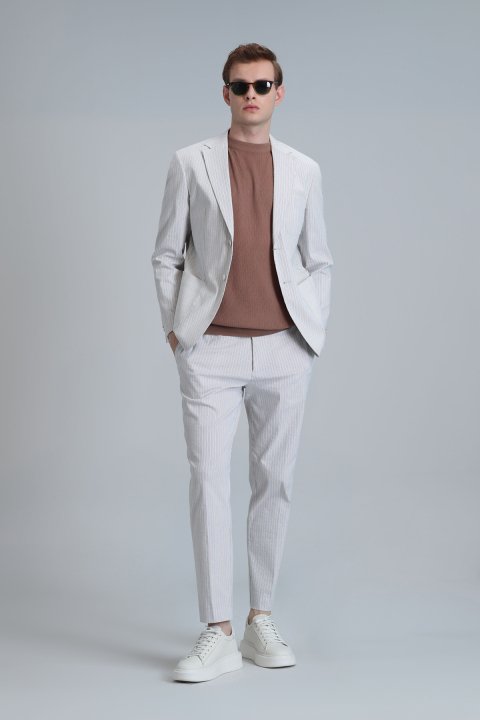 Frank Smart Erkek Chino Pantolon Slim Fit Bej - Lufian