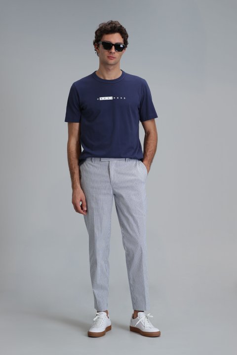 Frank Smart Erkek Chino Pantolon Slim Fit Saks - LUFIAN