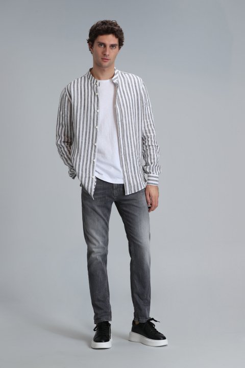 Frank Smart Jean Erkek Pantolon Regular Fit Koyu Gri - Lufian