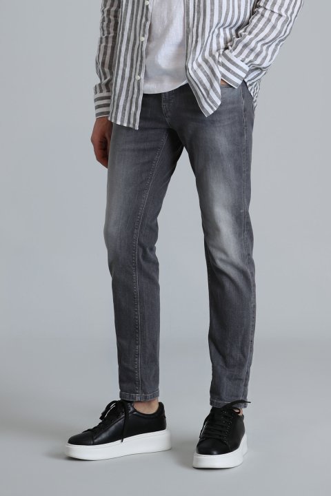 Frank Smart Jean Men's Pants Regular Fit Dark Gray - Lufian (1)